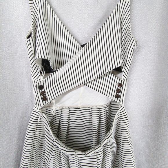 Anthropologie Postmark Dress Womens S Black Stripe Criss Cross Back - Picture 5 of 11